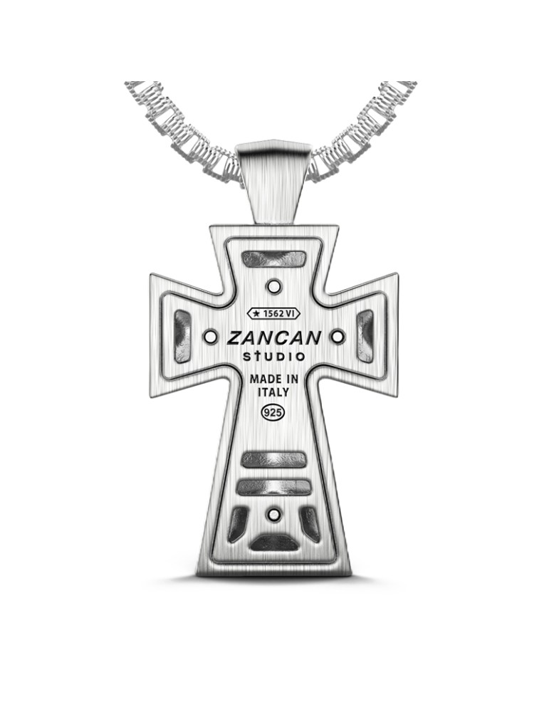 Zancan Necklace - 925% Silver Bold Cross Studio - 60cm - 0
