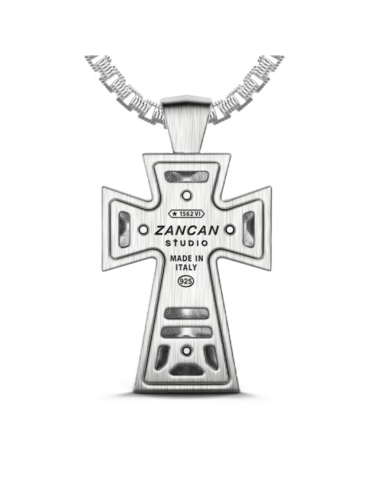 Collana Zancan - Studio in Argento 925% Bold Cross Croce - 60cm - 0