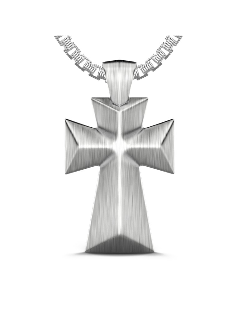 Zancan Necklace - 925% Silver Bold Cross Studio - 60cm - 0