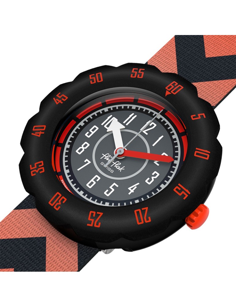 Flik Flak Watch - Get Set Go!-Only Time-35mm-Red and Black-ZFPSP079