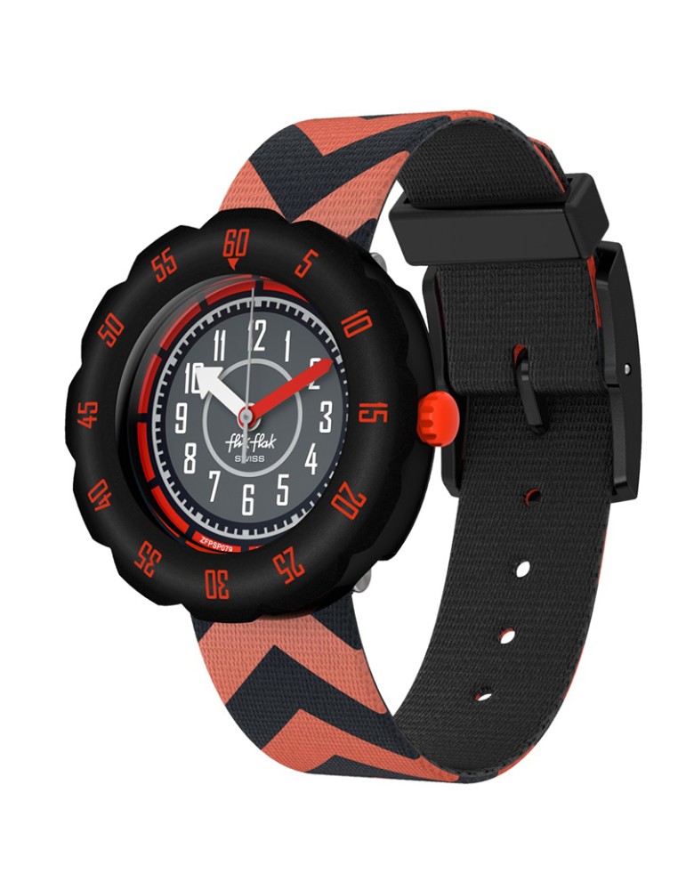 Orologio Flik Flak - Get Set Go!-Solo Tempo-35mm-Rosso e Nero-ZFPSP079