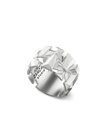 Anello Zancan Saint Loop - Studio in Argento 925% Croci - Misura 23 - 0