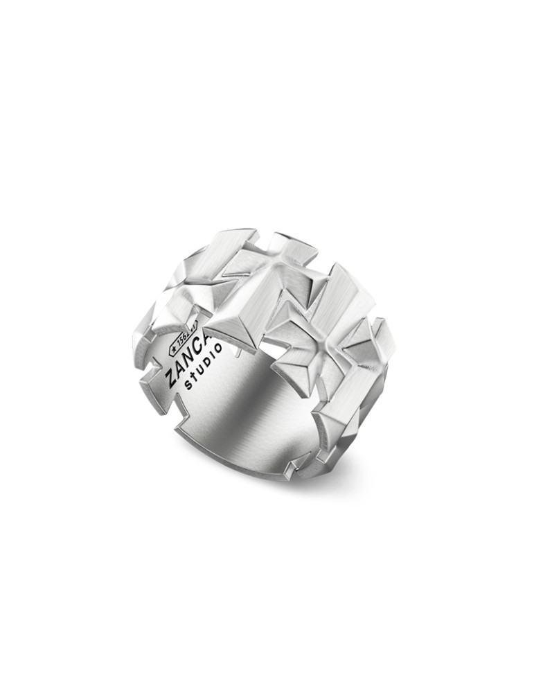 Zancan Saint Loop Ring - 925% Silver Cross Studio - Size 23 - 0