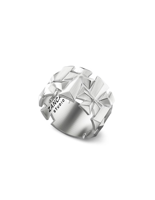 Zancan Saint Loop Ring - 925% Silver Cross Studio - Size 23 - 0