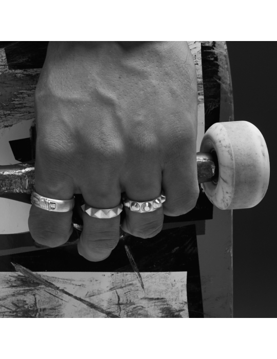 Anello Zancan Stud Ring - Studio in Argento 925% Borchie - Misura 22 - 0