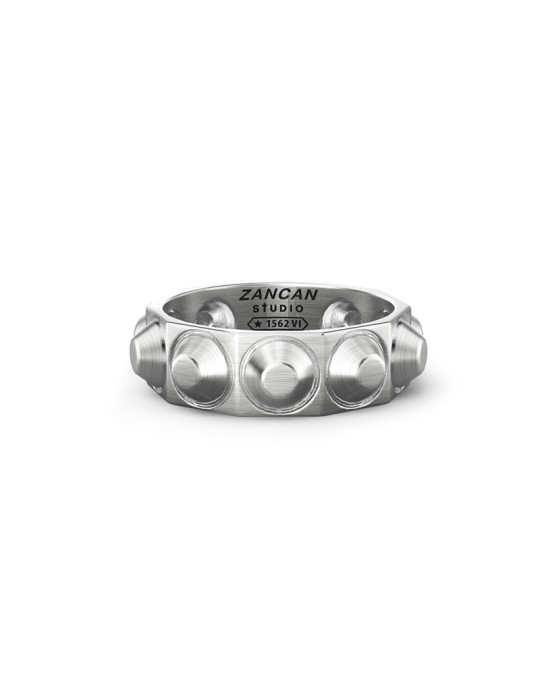 Zancan Stud Ring - 925% Silver Studs - Size 22 - 0