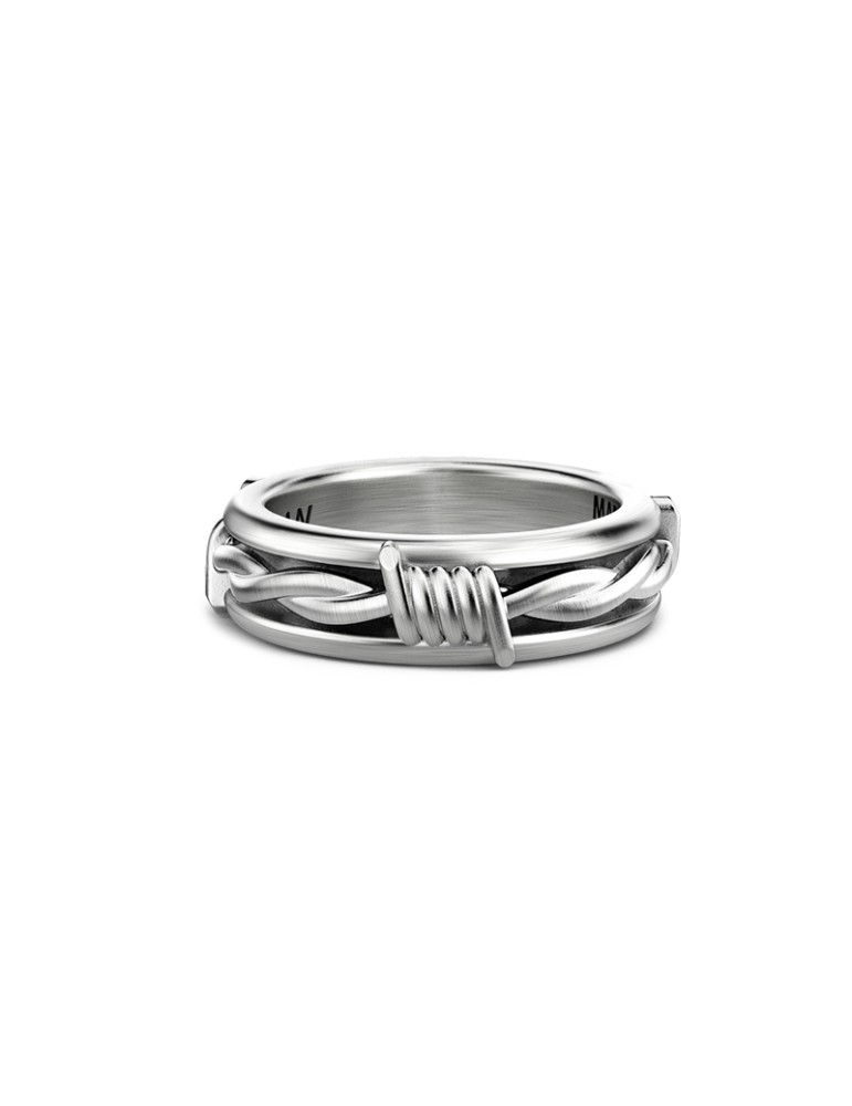 Zancan Barbed Love Ring - 925% Silver Barbed Wire Studio - Size 23 - 0