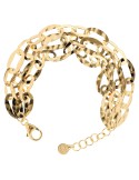 Bracciale Etrusca - Bronzo Dorato-Maglie Ovali Martellate-WSET00555.YG