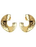 Etruscan earrings - Itaca - Gold - Semicircle-Hammered-WSET00828.YG