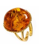 Anello Asako - Regolabile - Argento 925% Dorato - Ambra - ASAKOA138