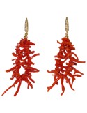 Orecchini Asako - Argento 925% Dorato - Corallo - Zirconi - ASAKOG56