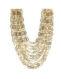 Collana Etrusca-Multifilo Graduata-Maglie Ovali Martellate-WSET00851.YG