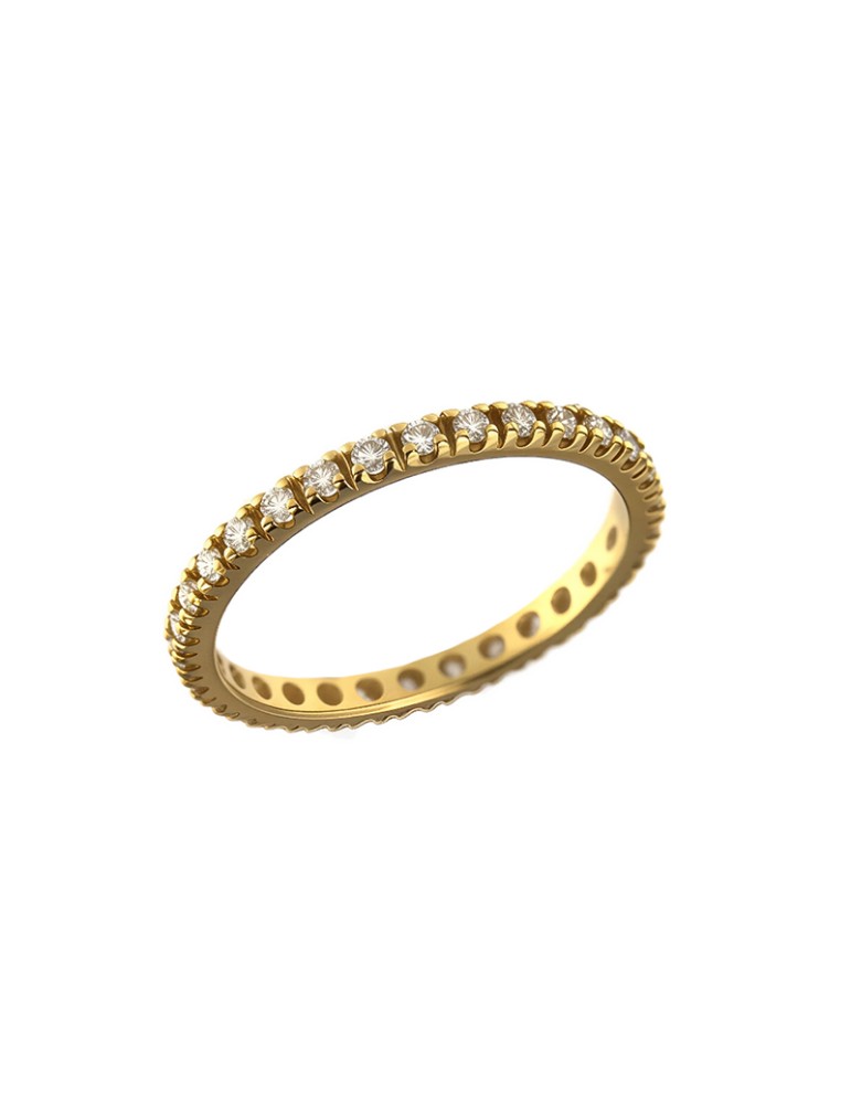 Anello Veretta Crieri - Aeterna in Oro Giallo 18 Carati con Diamanti Bianchi 0,55 ct - 0