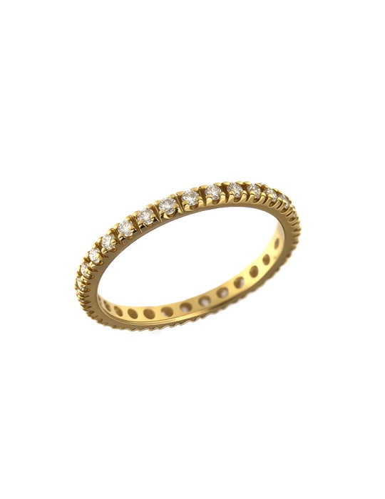 Anello Veretta Crieri - Aeterna in Oro Giallo 18 Carati con Diamanti Bianchi 0,55 ct - 0