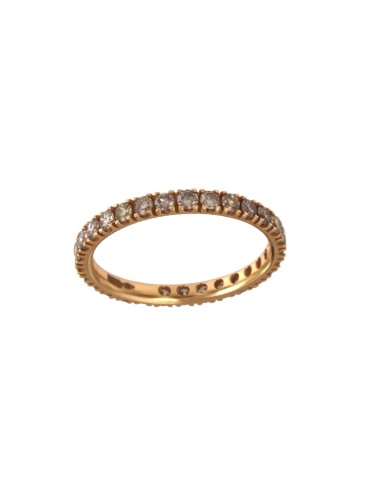 Crieri - Arya 18K Rose Gold Eternity Ring with 1.10 ct Brown Diamonds - 0 2