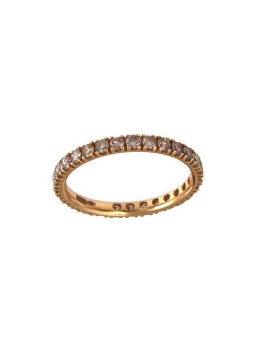 Crieri - Arya 18K Rose Gold Eternity Ring with 1.10 ct Brown Diamonds - 0