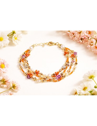 Bracciale Asako - Argento 925% - Corallo Rosso - Ametista - ASAKO27CM 2