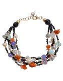 Bracciale Asako - in Argento 925% - Onice - Corallo - ASAKO23K5