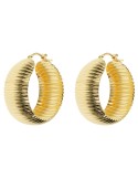 Orecchini Etrusca - Itaca-a Cerchio Dorati-Texture Rigata-WSET00857.YG