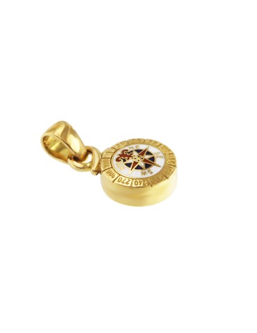 Giovepluvio - Compass Rose in 18K Yellow Gold with Enamel - 0 2