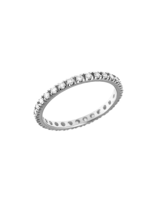 Crieri - Aeterna Veretta Ring in 18K White Gold with 0.27 ct White Diamonds - Size 18 - 0
