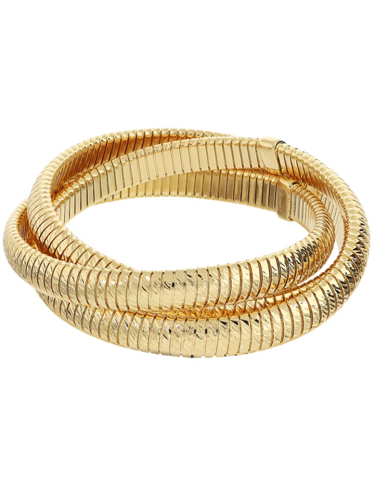 Set di Bracciali Etrusca - Dorati - Maglia Tubogas - WSET00869.YG-AVG