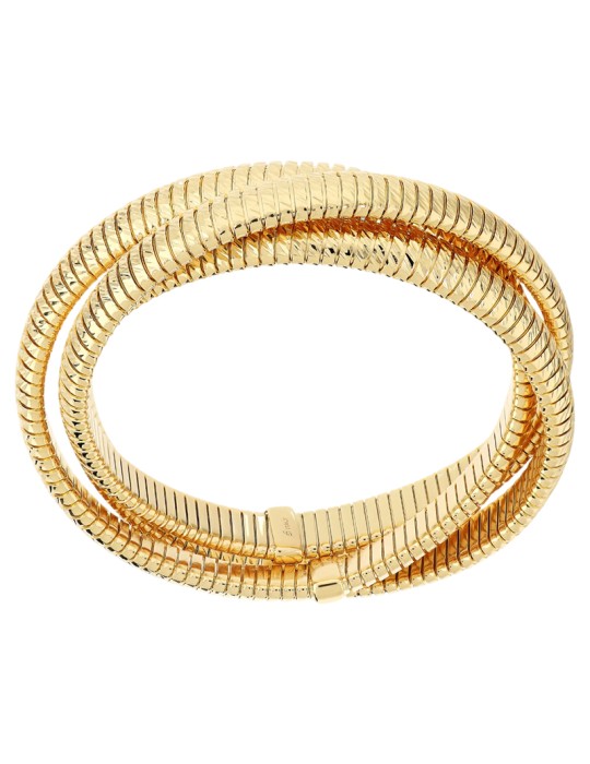 Set di Bracciali Etrusca - Dorati - Maglia Tubogas - WSET00869.YG-AVG