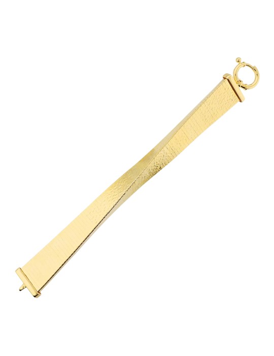 Etruscan Bracelet - Golden - Hammered Surface - WSET00925.YG-197