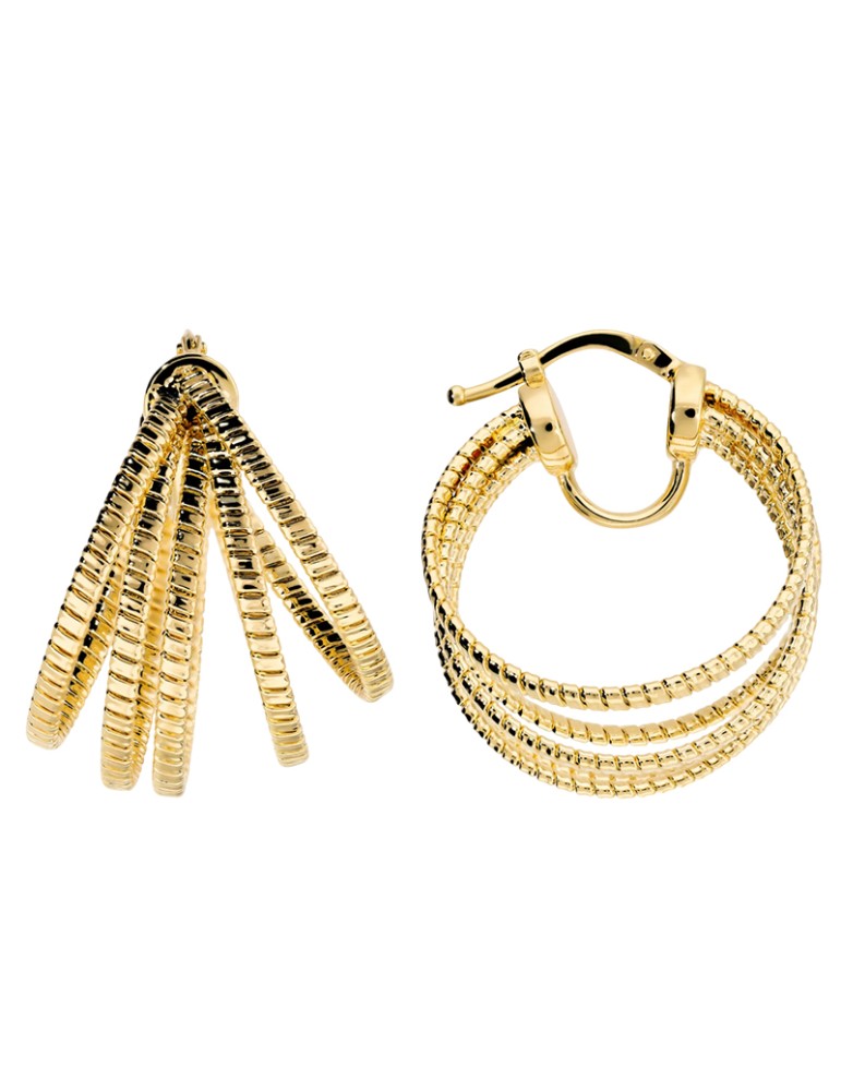 Etruscan Earrings - Hoop - Multiwire - Tubogas mesh-WSET00928.YG