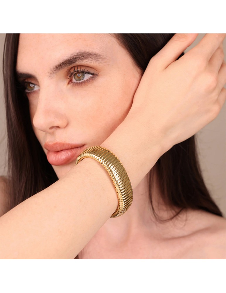 Bracciale Etrusca - Itaca - Dorato - Maxi Maglia Tubogas -WSET00936.YG