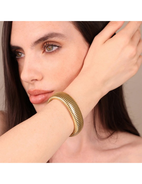 Bracciale Etrusca - Itaca - Dorato - Maxi Maglia Tubogas -WSET00936.YG