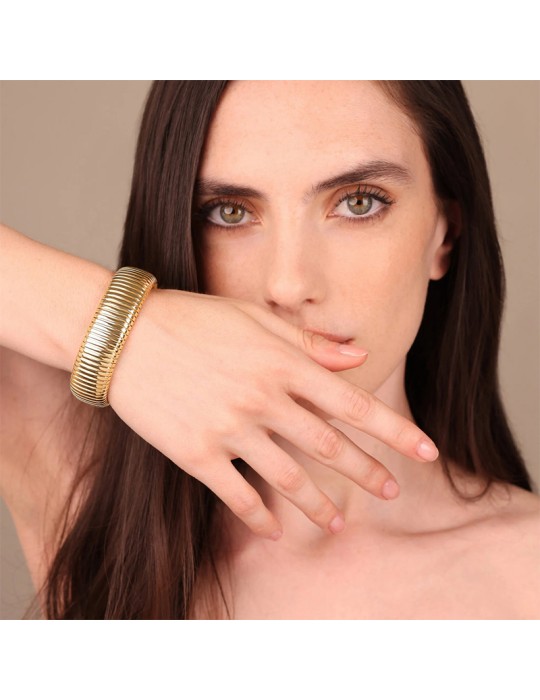 Bracciale Etrusca - Itaca - Dorato - Maxi Maglia Tubogas -WSET00936.YG