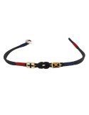 Giovepluvio Bracelet - Cord and Nautical Flags in 18K Yellow Gold X-Ray and Zulu - 0