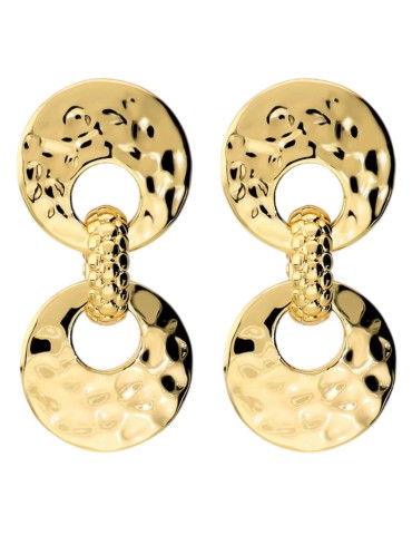 Etruscan Earrings - Pendants - Double Hammered Disc - WSET00958.YG