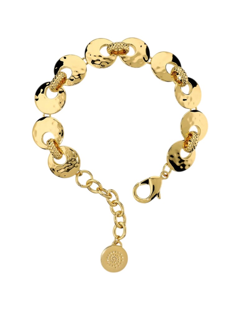 Etruscan Bracelet - Golden - Hammered Discs - Rondelle-WSET00959.YG