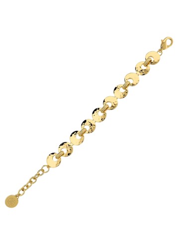 Bracciale Etrusca - Dorato - Dischi Martellati - Rondelle-WSET00959.YG 2