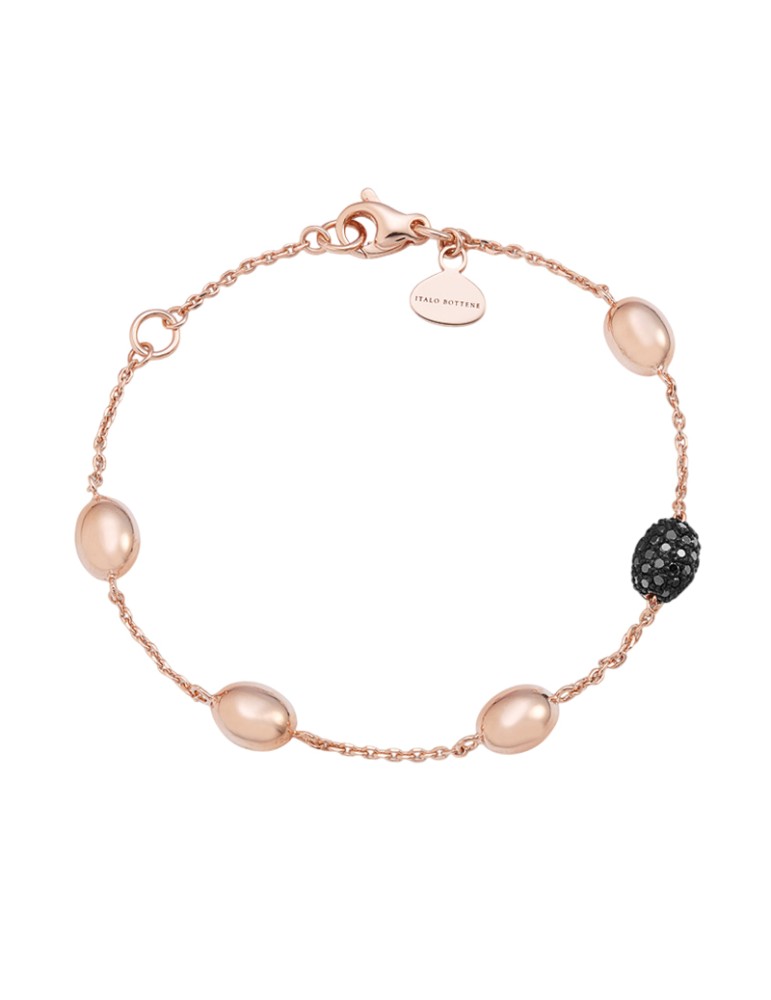 Italo Bottene Bracelet - IB Noir in 18K Rose Gold with 0.38 ct Black Diamonds - 0
