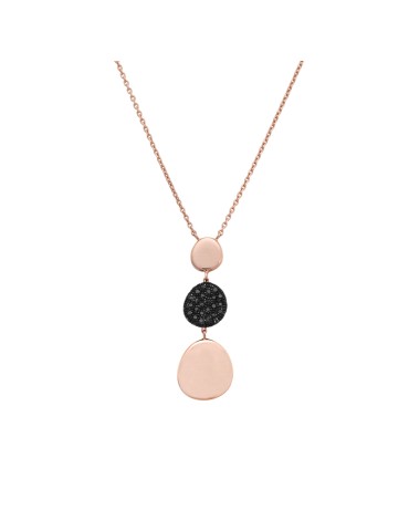 Collana Italo Bottene - IB Noir in Oro Rosa 18 carati con Pendenti e Diamanti Neri 0,38 ct - 0