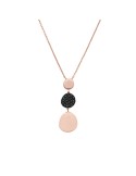 Italo Bottene - IB Noir Necklace in 18K Rose Gold with Pendants and 0.38 ct Black Diamonds - 0
