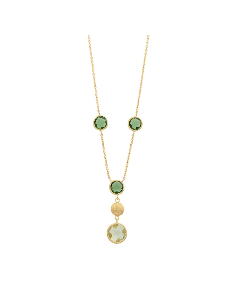 Collana Italo Bottene - Petra in Oro Giallo 18 carati con Tormaline e Prasiolite - 0
