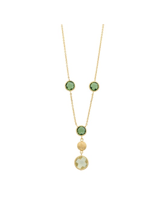 Italo Bottene Petra Necklace in 18K Yellow Gold with Tourmalines and Prasiolite - 0