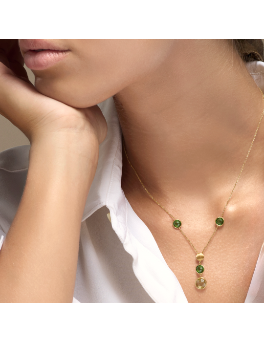 Italo Bottene Petra Necklace in 18K Yellow Gold with Tourmalines and Prasiolite - 0