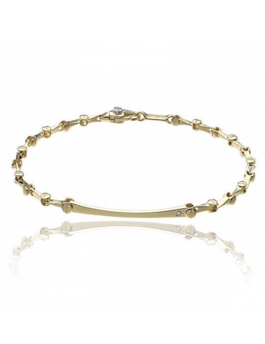 Bracciale Chimento D-Bamboo con Diamanti 20cm da Uomo - 0
