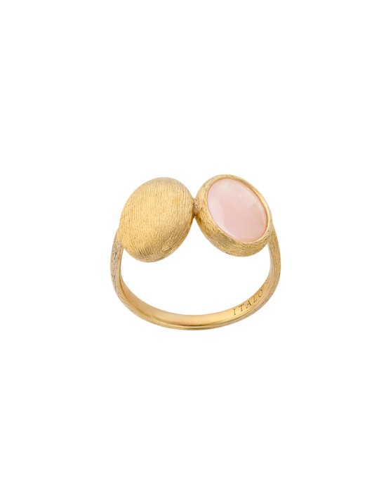 Anello Italo Bottene - Opalia in Oro Giallo 18 carati con Opale Rosa - 0