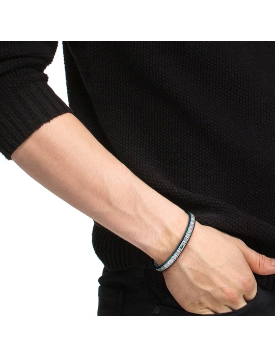 Bracciale Lacoste - Metropole Edge -Acciaio 316L-Inserti Verdi-2040590
