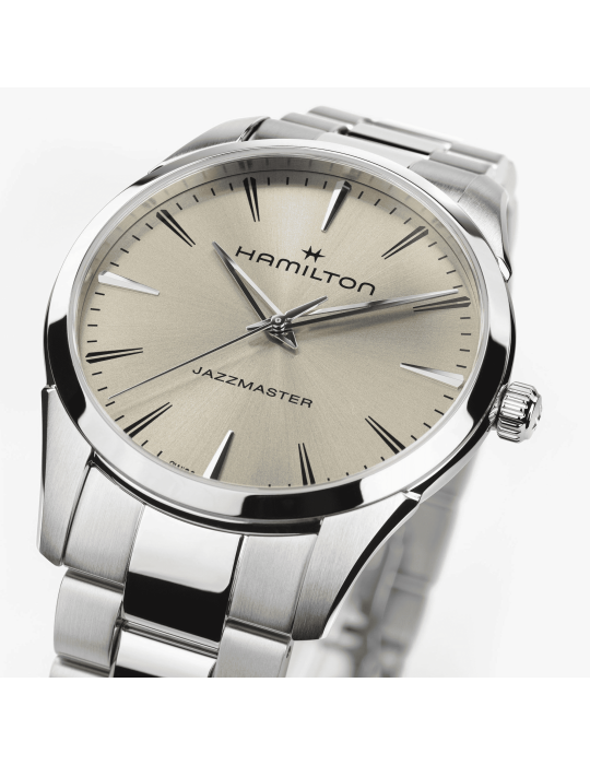 Orologio Hamilton - Jazzmaster Gent Solo Tempo Quartz 40mm Avorio Beige - 0