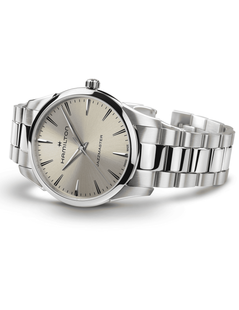 Hamilton Jazzmaster Gent Solo Tempo Quartz 40mm Ivory Beige Watch - 0