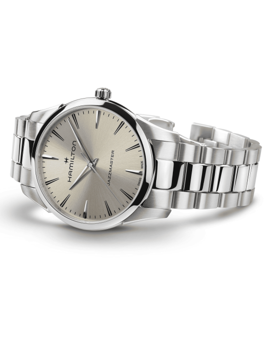 Orologio Hamilton - Jazzmaster Gent Solo Tempo Quartz 40mm Avorio Beige - 0