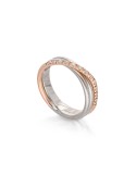 Rubinia Ring - Filodellavita Classic 3-Wire Ring in 925% Silver, 9kt Rose Gold and Natural Diamonds - 0