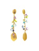 Salvatore Plata earrings - Pendants - Golden - Colored Crystals - 163AM006